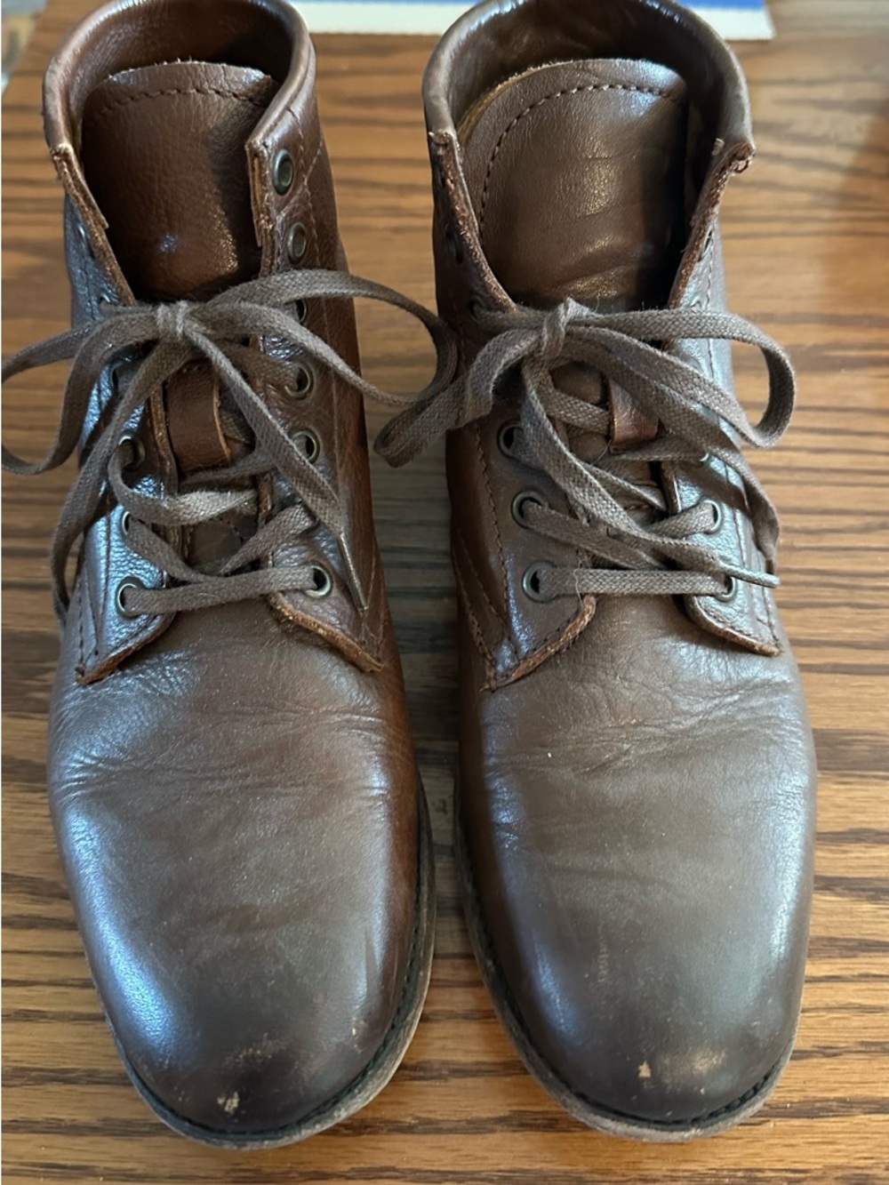 FRYE Tyler Lace Up Women’s Cognac Leather Boots